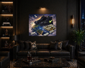 "World Domination: Neon Wealth Canvas"