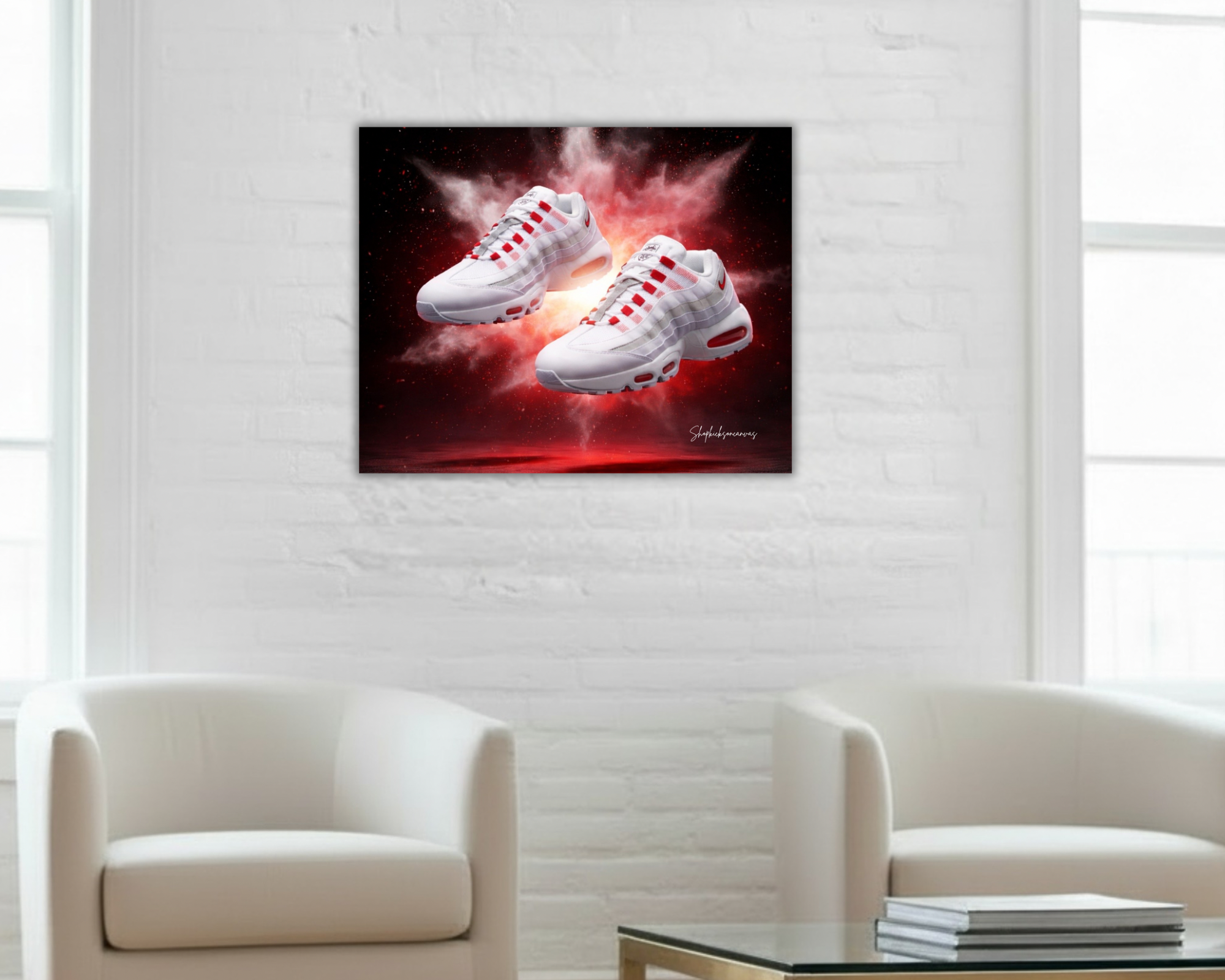 "Red Burst: Air Max 95 Energy Canvas"