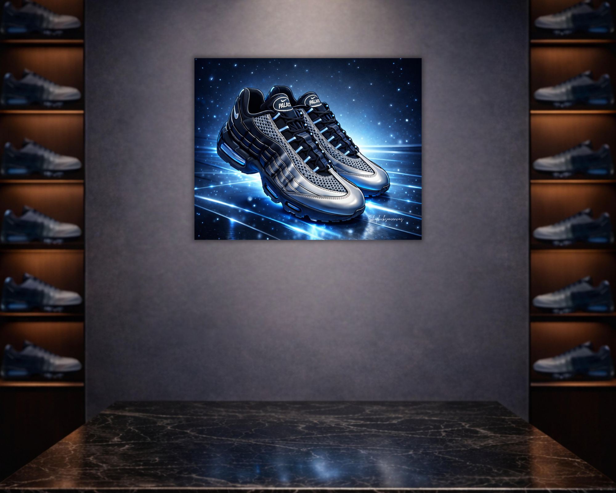 "Midnight Drift: Electric Flow Air Max 95 Canvas"