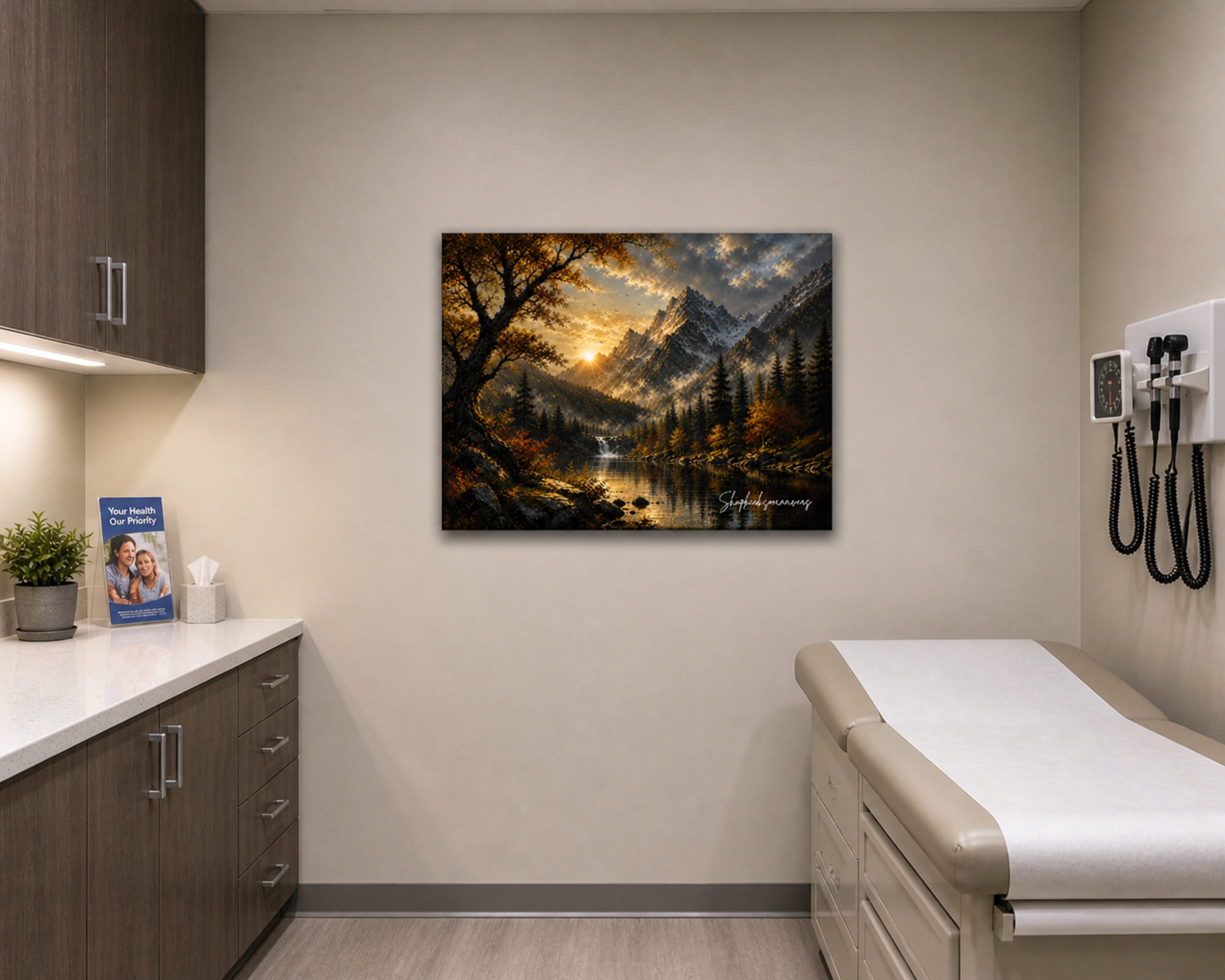 "Golden Horizon: Autumn Reflection Canvas"