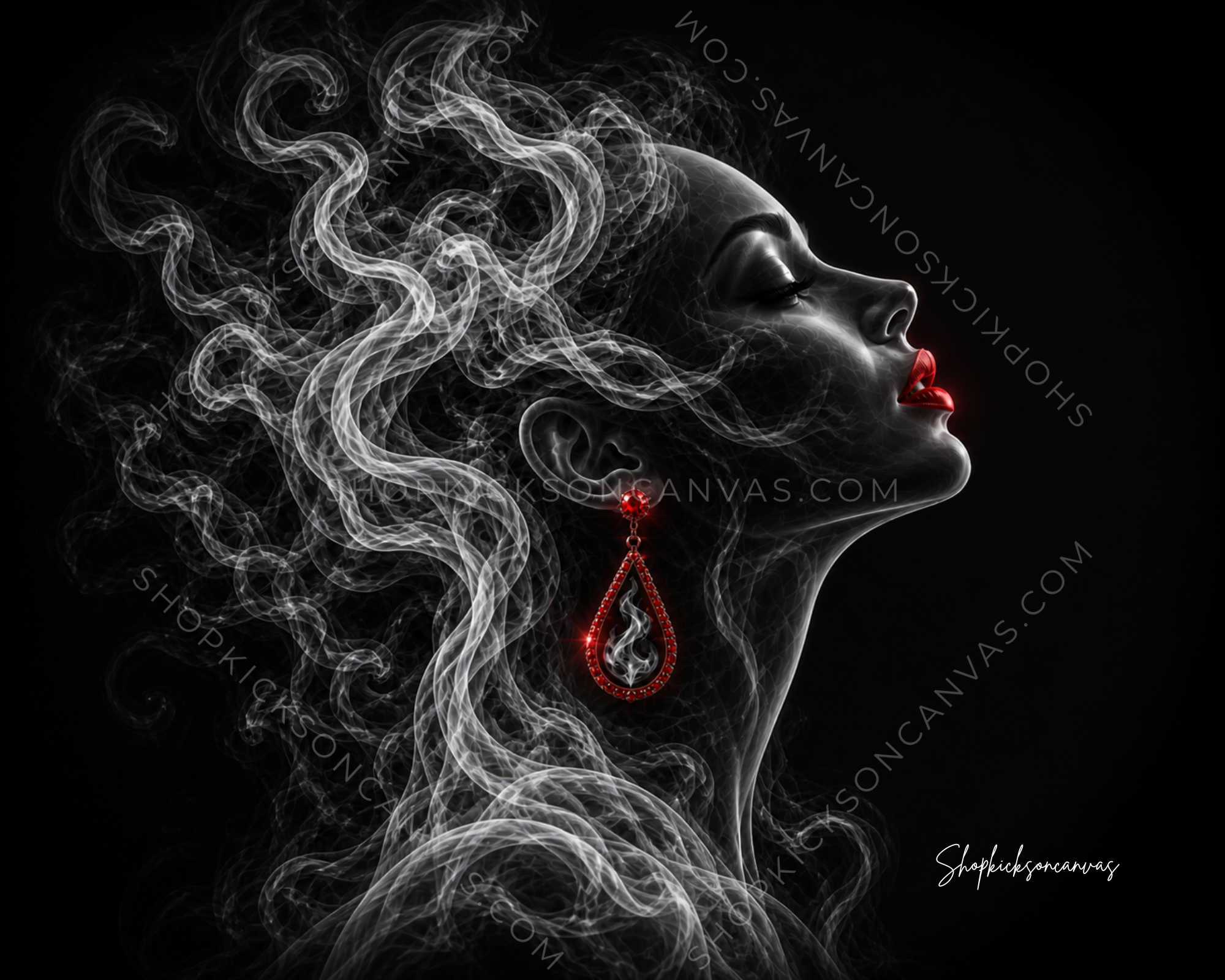 "Smoked Elegance: A Quiet Power Canvas"