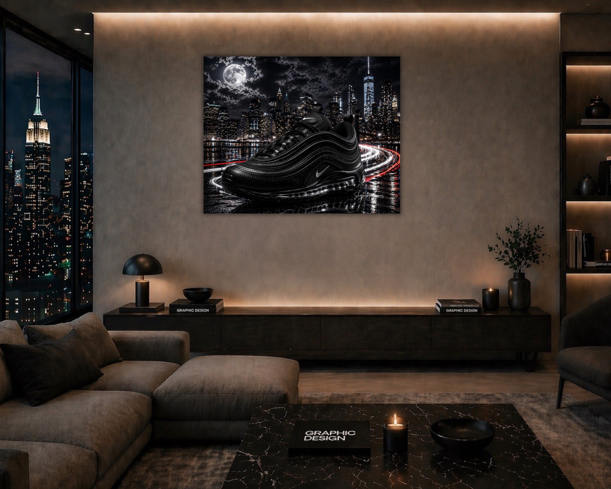 "Midnight Motion: Blackout Skyline Air Max Anthracite Canvas"