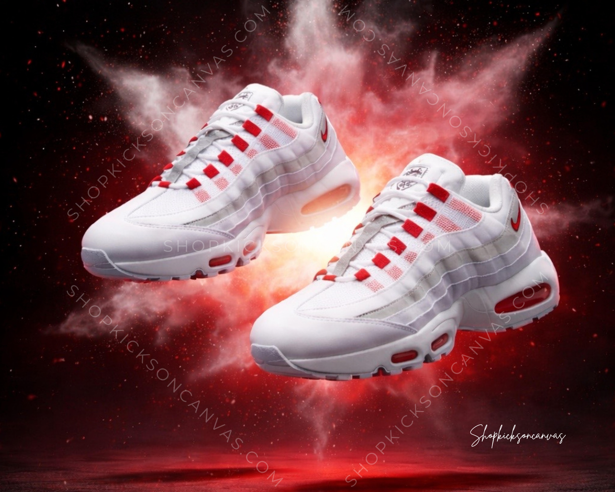 "Red Burst: Air Max 95 Energy Canvas"