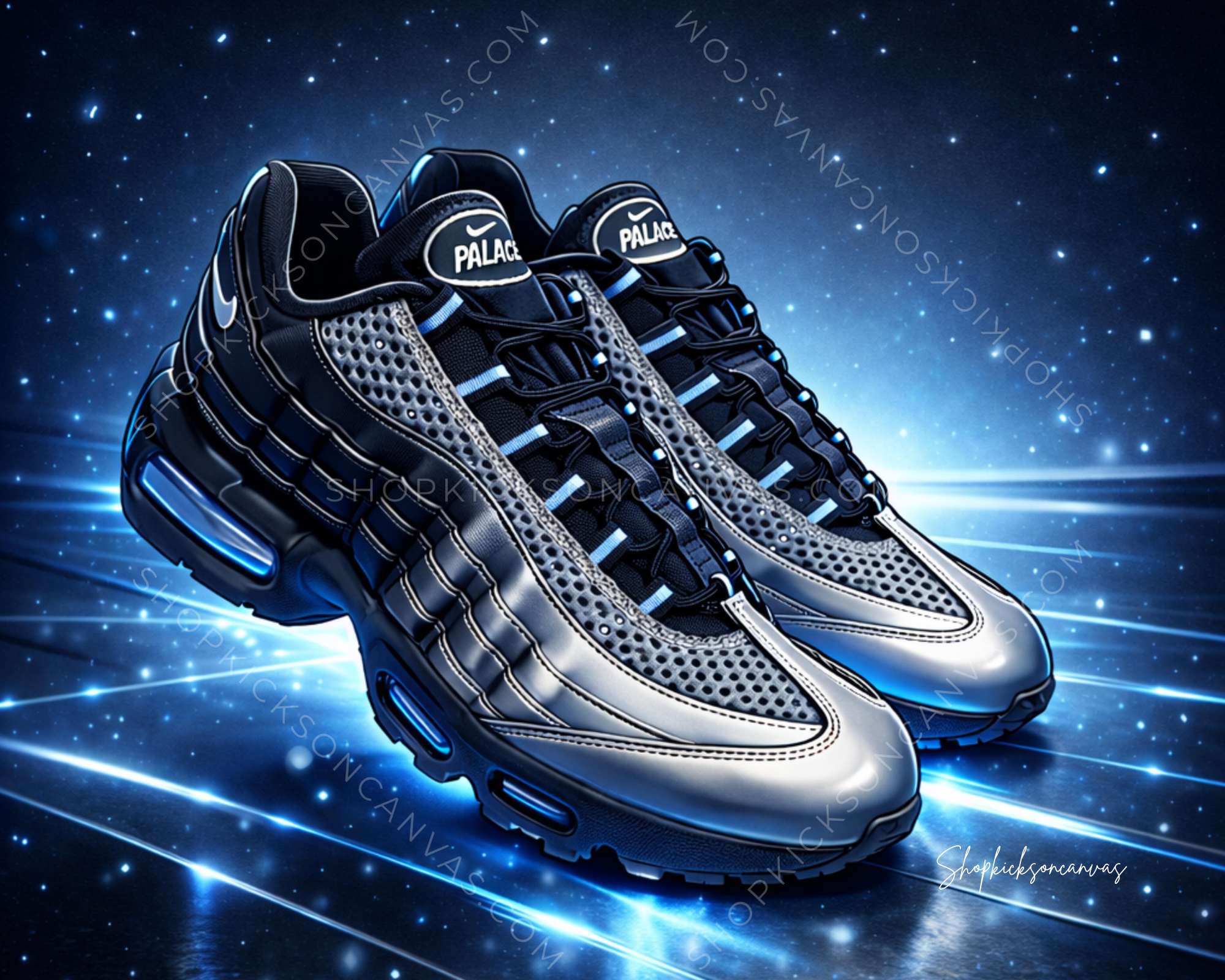 "Midnight Drift: Electric Flow Air Max 95 Canvas"