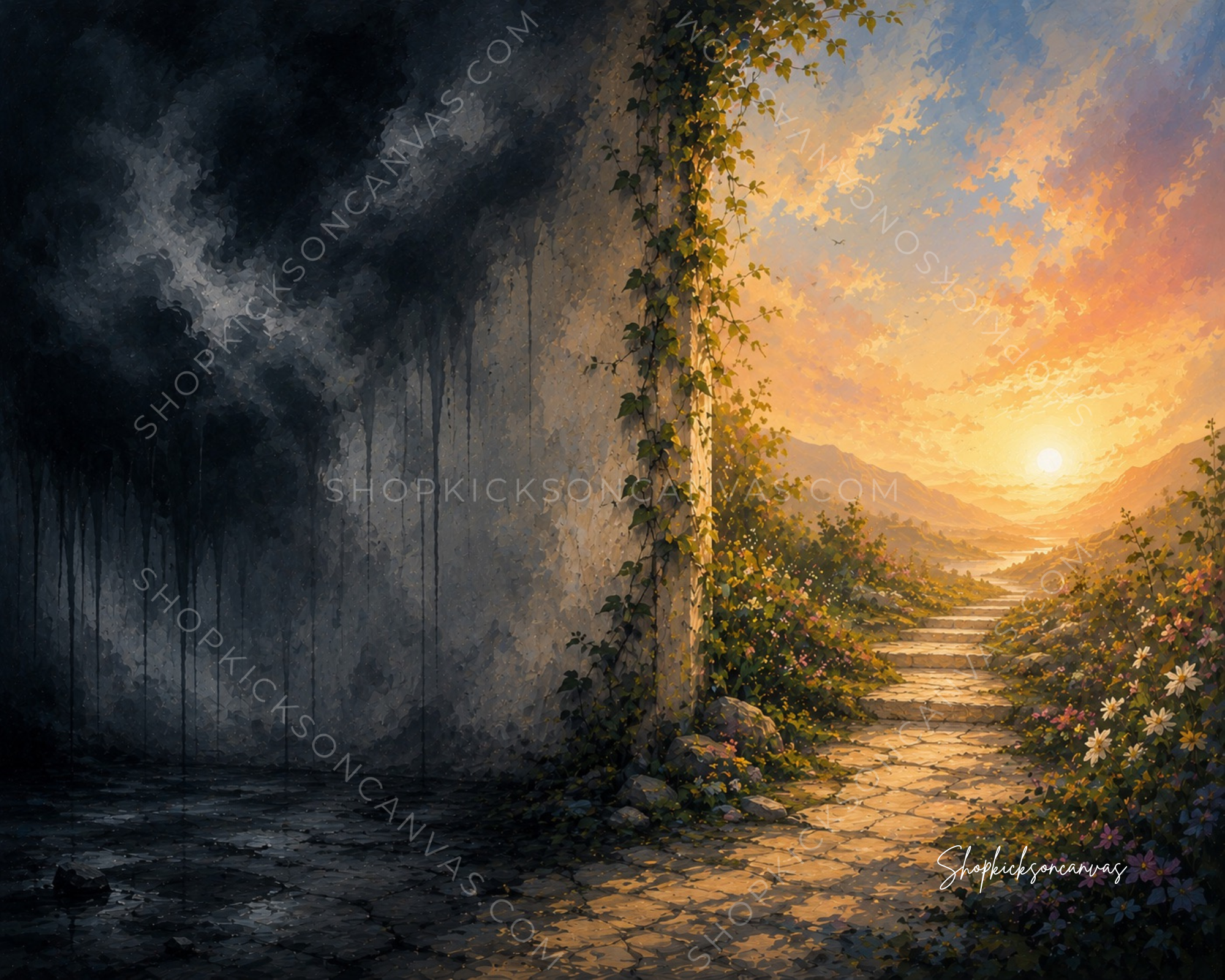"The Way Back To Light: Where Healing Begins Canvas"